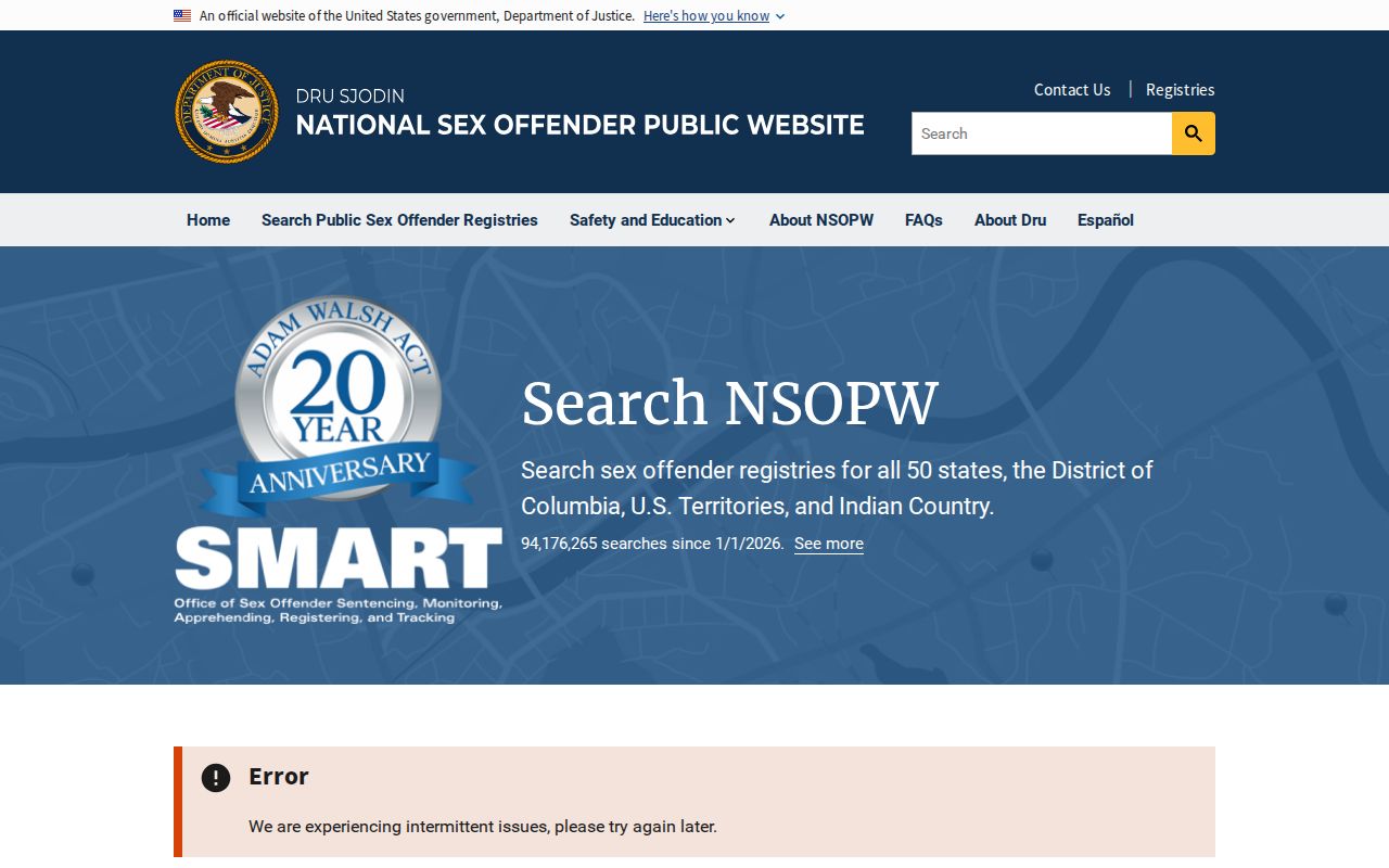 National registry search used with Snohomish County sex offender checks