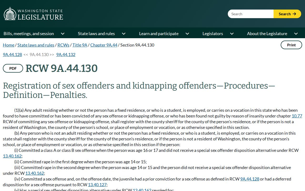 Washington registration procedures for Snohomish County sex offender records